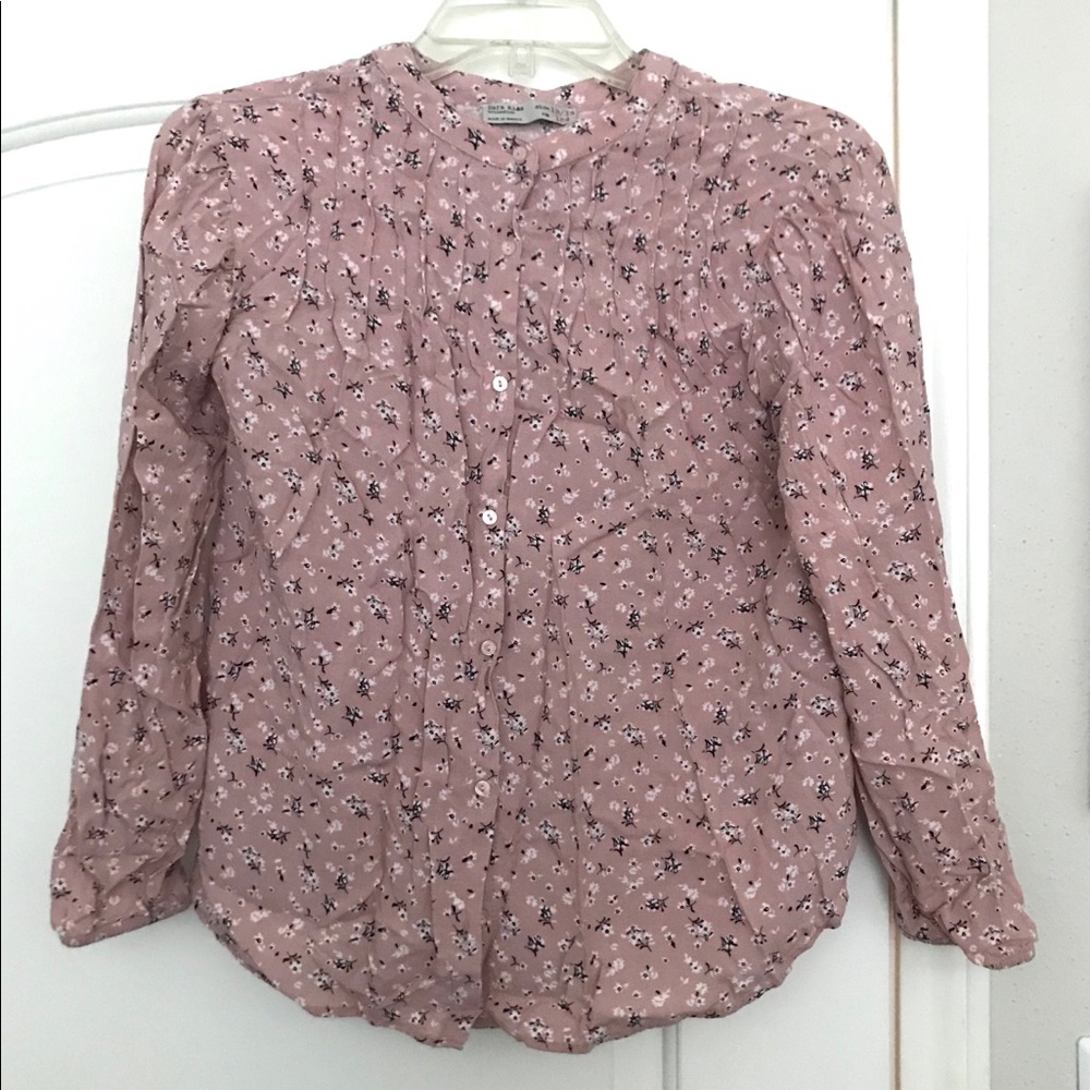 Zara kids dusty rose pink blouse buttons Sz 13/14